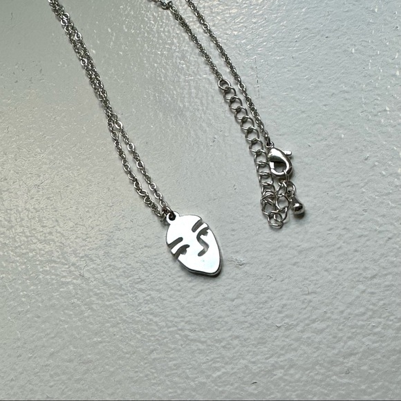 Silver Mod Face Pendant Necklace - Picture 1 of 2